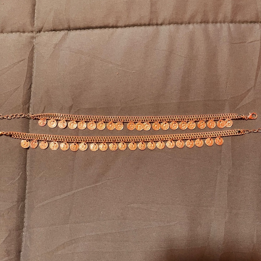 silver dangle anklets